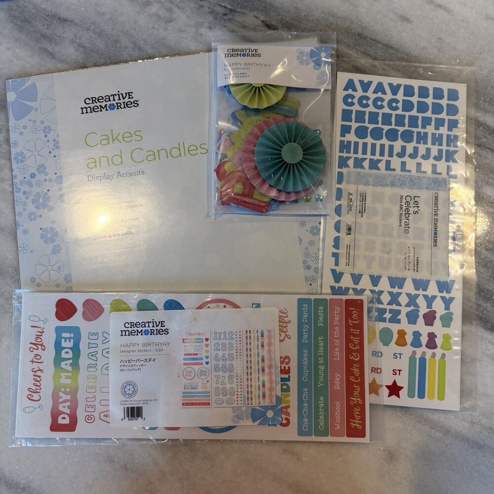 Creative Memories 4pc Lot Birthday Embellishments & Accents Scrapbooking Sticker
